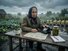 Полевая ставка Людмилы во дворе.