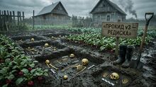 Общий план редисочного ряда после полного раскопа.