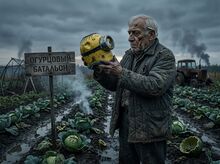 С трофейным шлемом миньона после отбитой атаки.